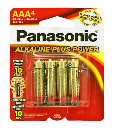 4 - pc. Panasonic AAA Alkaline Battery Pack