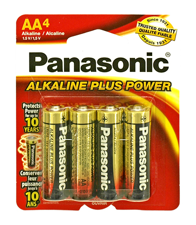 4 - pc. Panasonic AA Alkaline Battery Pack