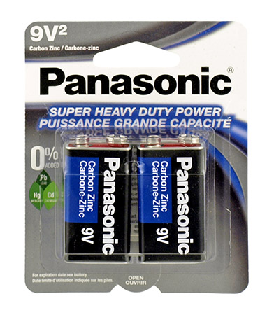 2-pc. 9V Super Heavy Duty Batteries