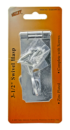 3.5" Swivel Hasp with Mounting Hardware - Valley Tools