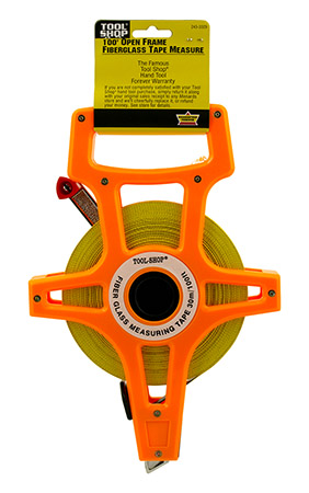 100-Foot Open Frame Fiberglass Tape Measure - Tool Shop