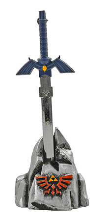 5.63" The Legend of Zelda Letter Opener with Stone Statue Base - Blue and Yellow