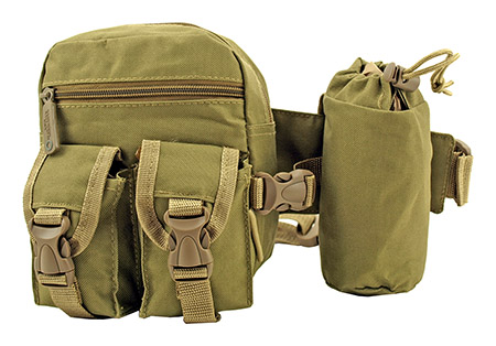 Rock Climbing Trail Hiking Tactical Specific Waist Hip Bag with Water Carrier - Desert Tan