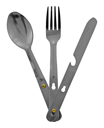 3 in 1 Camping Cutlery Utensil Set with Knife Fork and Spoon - IIT