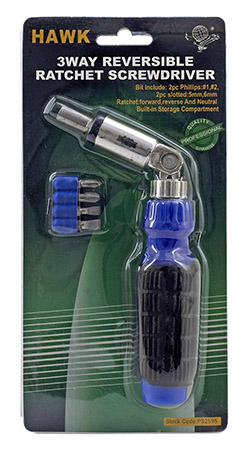 3-Way Reversible Ratchet Bit Screwdriver Set - Hawk Tools