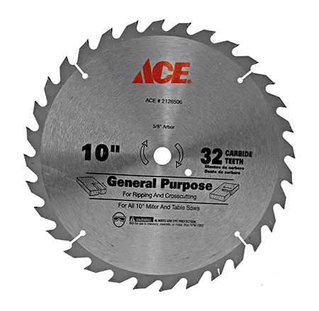 10" Ripping and Crosscutting 32 Carbide Tooth Circular Saw Blade - Ace Hardware