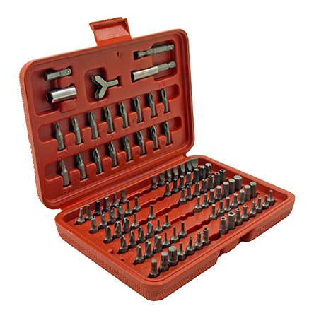 100 pc Chrome Vanadium Screwdriver Security Bit Set