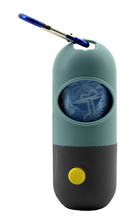Dog Poop Clean-Up Bag Carrier with Flashlight Attachment - Diamond Visions