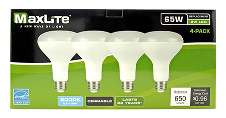 4 pk. BR30 LED Directional Lamp Light Bulb - 650 Lumens - 5000K