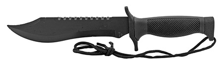12.25" Tactical Rambo Fighting Survival Knife with Leg Drop Holster Sheath - Black