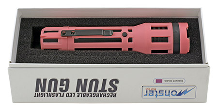 Rechargeable LED Flashlight with Stun Gun - Pink