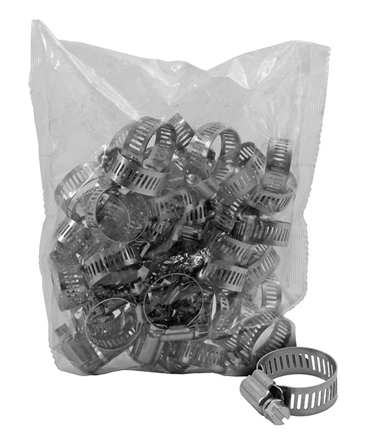 100 pc. Bag of 9/16" - 1-1/16" Hose Clamps - Sun State Tools