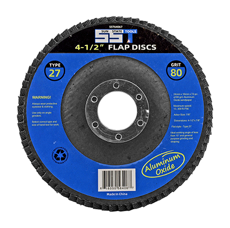 4-1/2" Flap Disc 80 Grit Aluminum Oxide - Sun State Tools