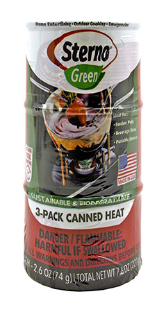 Sterno 3 Pack Ethanol Gel Chafing Fuel Canned Heat