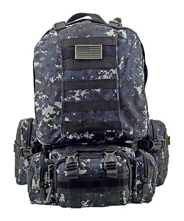 Large Tactical Assault Rucksack Backpack - Blue Digitial Camo