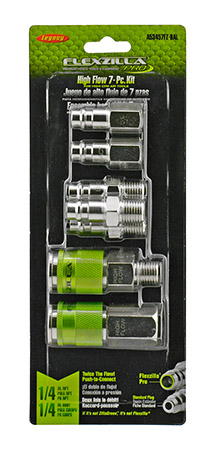 7 pc. High Flow Push-to-Connect Coupler and Plug Kit - Flexzilla Pro