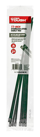 10 pk. Hyper Tough 11" Stainless Steel Zip Cable Ties