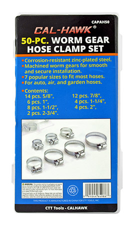 50 PC Worm Gear Hose Clamp Set - Cal-Hawk CAPAH50