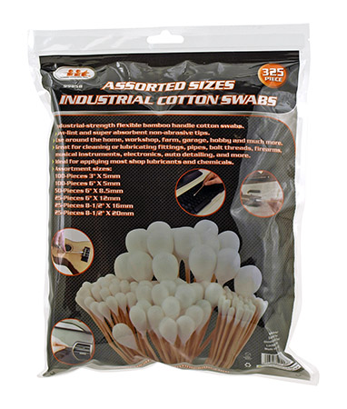325 Piece Assorted Sizes Industrial Cotton Swabs - IIT