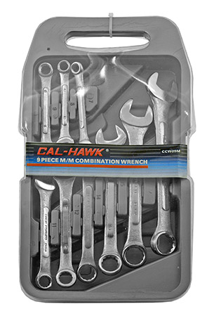 9 Piece Metric Combination Wrench Set - Cal-Hawk - CCW09M