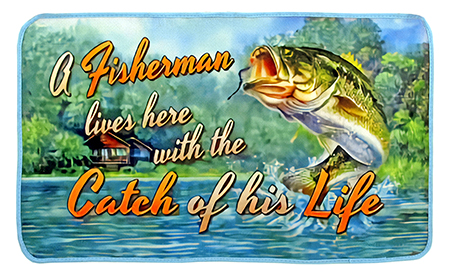 Fisherman Lives Here Welcome Door Mat