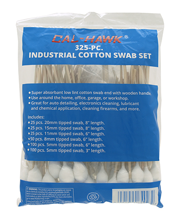 325 pc. Industrial Cotton Swab Set - Comes in Assorted Sizes - Cal-Hawk