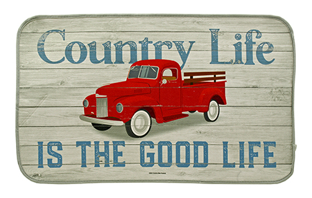 Country Life is the Good Life Vintage Farmhouse Pickup Truck Welcome Door Mat
