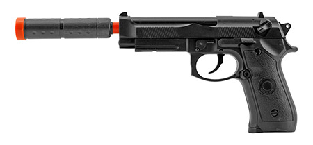 Replica CIA Operative Surpressed Tactical Air Sport Spring Powered Airsoft Handgun - Black