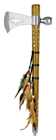 19.13" Tomahawk Peacepipe - Feathered Handle