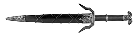 14.75" Medieval Dragon Display Dagger - Black