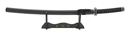 36.75" Stainless Steel Un-Sharpened Cosplay Samurai Katana Sword - Classic Black Japanese Letter Design
