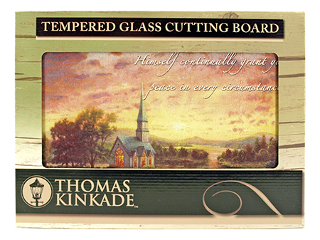 16" x 12" Thomas Kinkade Tempered Glass Cutting Board - Sunrise Chapel