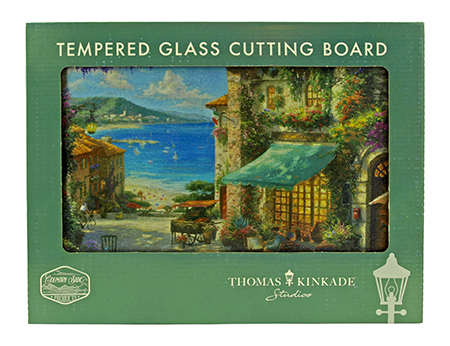 Thomas Kinkade Beach Vista Tempered Glass Cutting Board - Country Side