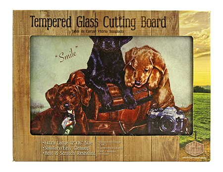 Labrador Retriever Puppy Dog Tempered Glass Cutting Board - Country Side