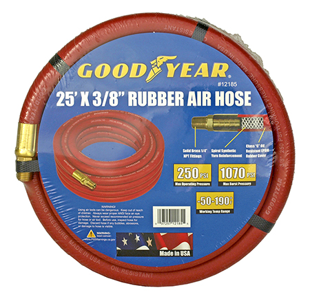 25' x 3/8" Rubber Pneumatic Air Hose - Goodyear