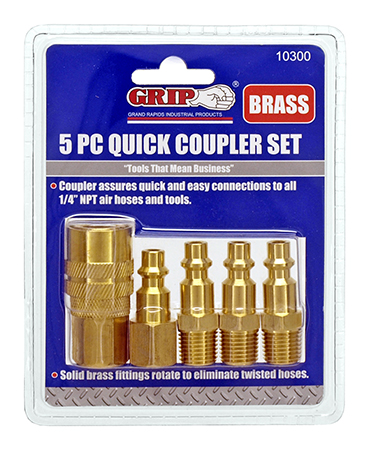 5 - pc. Brass Quick Coupler Set - Grip