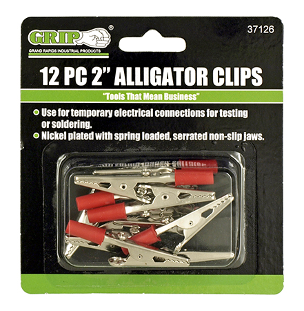 12 - pc. 2" Alligator Clips - Grip