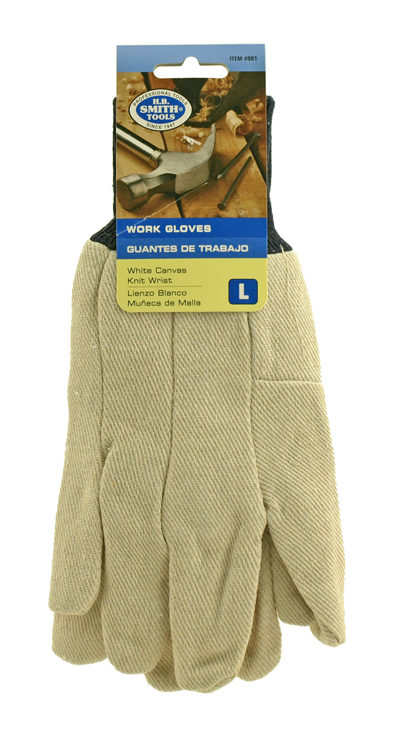 Pair of White Canvas Work Gloves
