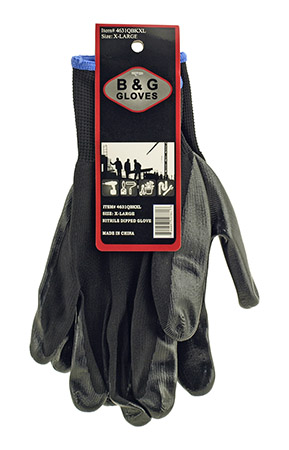 B & G Nitrile Dipped Gardening Work Gloves - Black