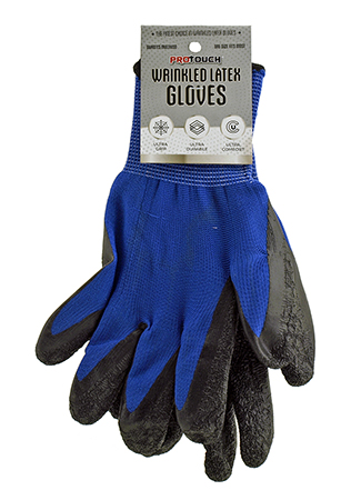 Pro Touch Wrinkled Texture Latex Coated Work and Gardening Gloves - Assorted Colors