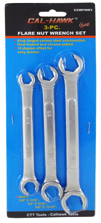 3-pc. Flare Nut Wrench Set - SAE
