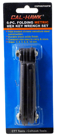 6-pc. Folding Hex Key Wrench Set - Metric