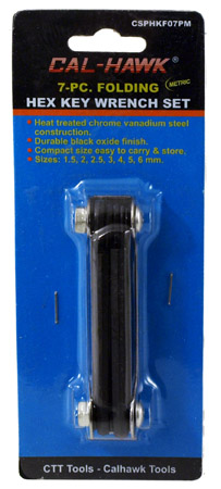7-pc. Folding Hex Key Wrench Set - Metric