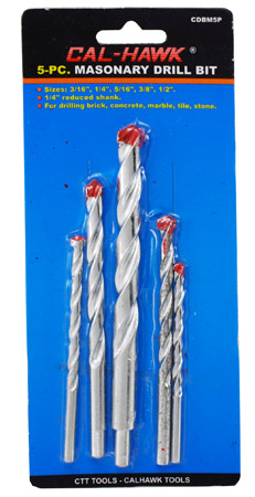5-pc. Masonry Drill Bit Set