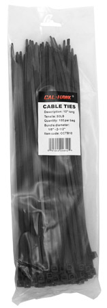 100-pc. 10" Black Zip Cable Ties