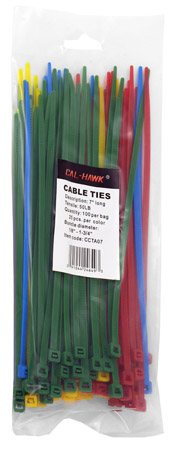 100-pc. 7" Colored Zip Cable Ties