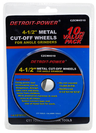 10-pc. 4-1/2" Metal Cut Off Wheels