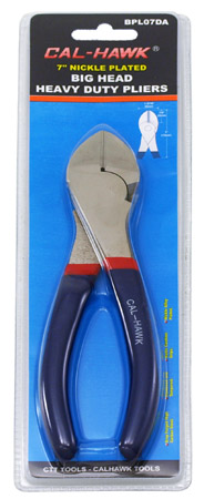 7" Nickel Plated Big Head Diagonal Pliers