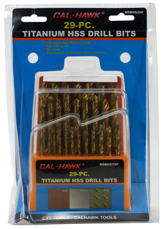 29-pc. Titanium HSS Drill Bits
