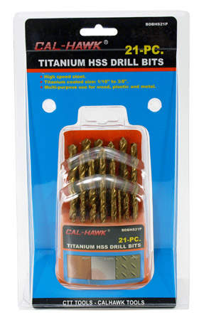 21-pc. Titanium HSS Drill Bits